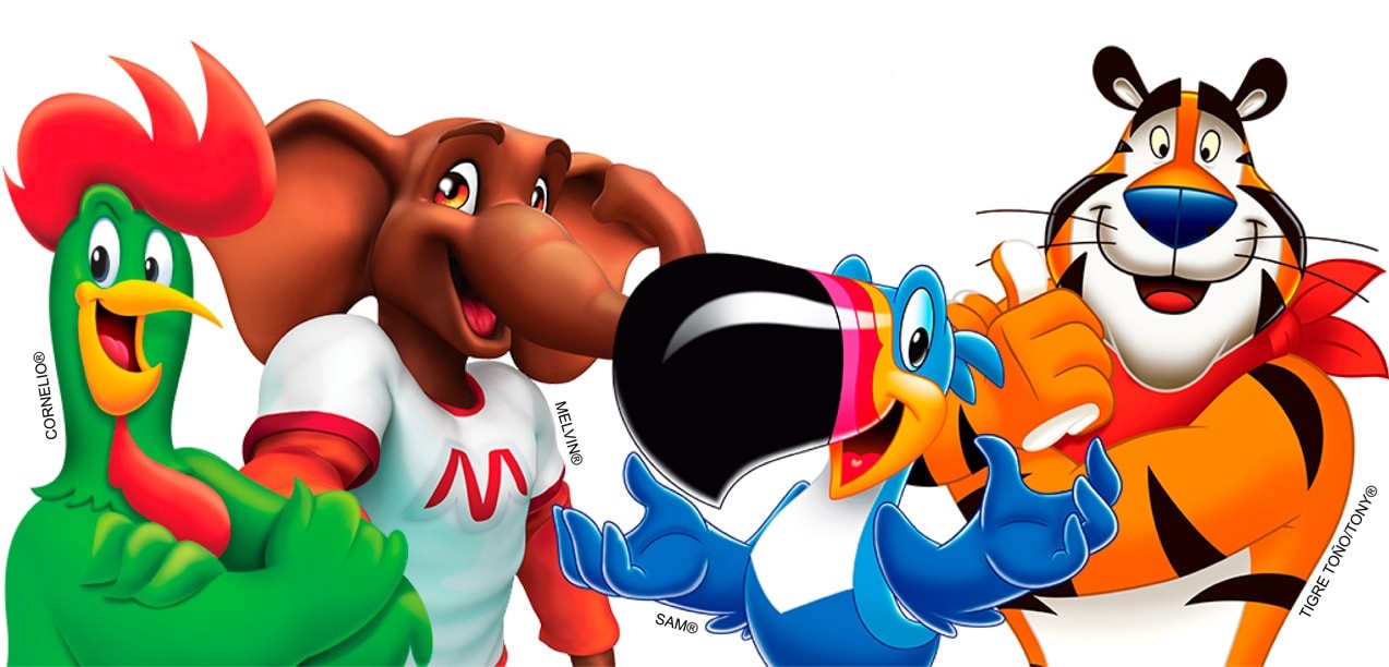 Cornelio®, Sam® el Tucán, Melvin® el Elefante y el Tigre Toño® Cornelio®, Sam® el Tucán, Melvin® el Elefante y el Tigre Toño®